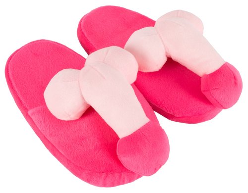 Прикольные домашние тапочки для женщин ПЕНИС (розовые) фото 1